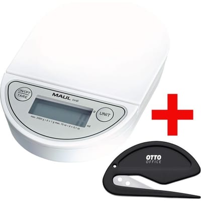 MAULoval 1622002 Brievenweegschaal Weegbereik (max.) 2 kg Resolutie 1 g werkt op batterijen Wit