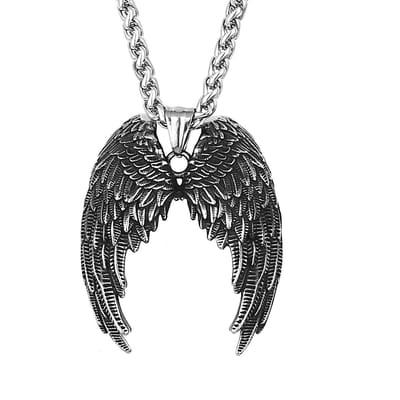 Pendentif Aile d'Ange Rétro Très Vendu Mode Homme Européenne et Américaine Pendentif Créatif Accessoires de Collier black