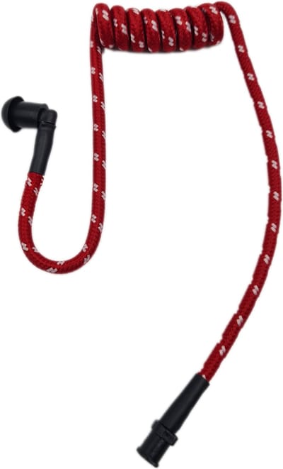 Hoornie© - Braided Eartube Rood met Wit voor Portofoon Headsets & Oortjes