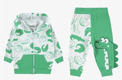 Krokodil - Vest & broek baby/peuter jongens krokodil - Baby vest en broek