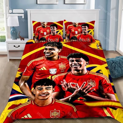 Voetbalsterren Dekbedovertrek Kussensloop Beddengoedset Volwassen Jongen Meisje Slaapkamerdecoratie Kinderen Cadeau Eenpersoons Tweepersoons Groot Formaat EU Single 90x200cm