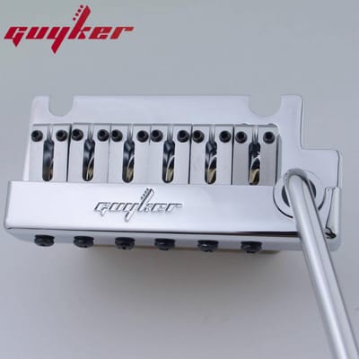 Guyker Niet-vergrendelende 2-punts Gitaar Tremolo Brug Snaarafstand 10,8 mm Dubbele Schommel Gitaarbrug Met Messing Zadel Messing Blok white