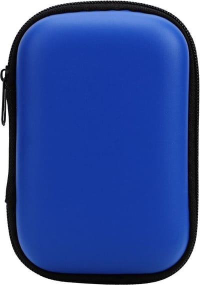 Oortjes Zipper Case – Reizen, Vakantie – Opbergtas met Rits – Donkerblauw – Opberghoes – Beschermt Oortjes en Accessoires – Compact en Draagbaar – Reizen en Dagelijks Gebruik – Stijlvol Design