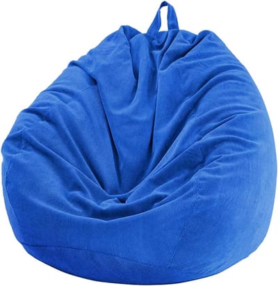 Pear Bean Bag - Corduroy Armchair zonder Padding - Outdoor Indoor Relaxatie Lounge Stoel - Slaapkamer Kussen (Blauw, 85x110cm)