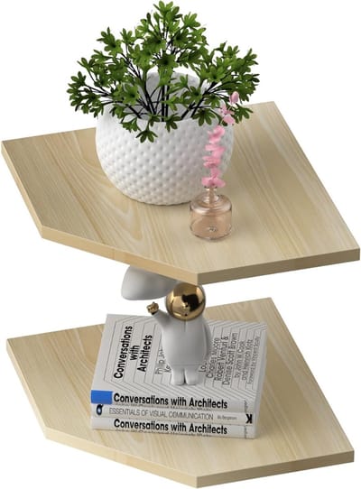DailySupplies® Houten Plank Wandmontage - Hoekrek Display - Hoekplank - Wandplank