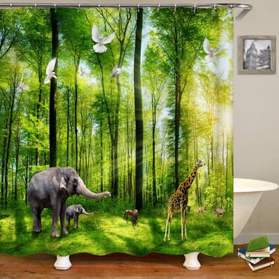 Hoge Kwaliteit Wasbaar Douchegordijn Natuurlandschap 3D Waterdichte Stof Badkamer Decor Groot 240X180 Bedrukt Douchegordijn W120xH180cm