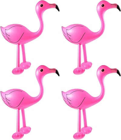 Opblaasbare Flamingo - Waterspeelgoed Badspeelgoed - Zomerfeest Decoratie - Set van 4 Stuks - 50 cm Hoog - Roze