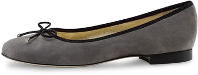 Werner Kern Jane Ballerina Schoenen Dames - Ballerina's donkergrijs/zwart - Klassieke instappers - Met sierstrikje - Hoge kwaliteit suède en leer - Ballet flats - Werner Kern Ballerinas - Grijs - 42
