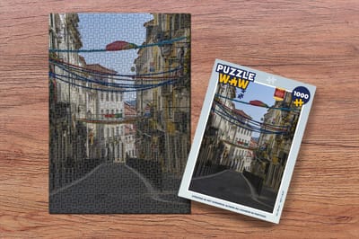 Puzzel Straten in het Europese Alfama bij Lissabon in Portugal - Legpuzzel - Puzzel 1000 stukjes volwassenen