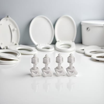 Toiletbril Schroeven - Bevestigingsset Moeren - Toilet Reparatie - Universele Pasvorm - 4 Delen - Wit