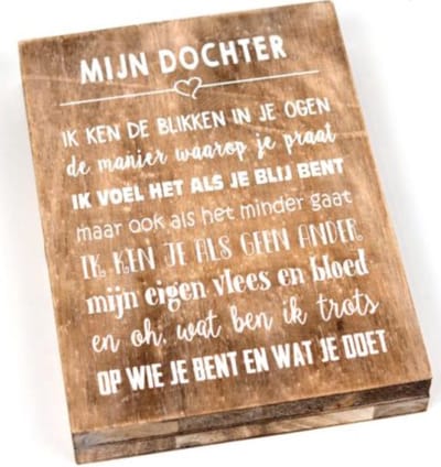 Hout Spreukbord Mijn Dochter Spreuken Familie Woondecoratie Cadeau Verjaardag