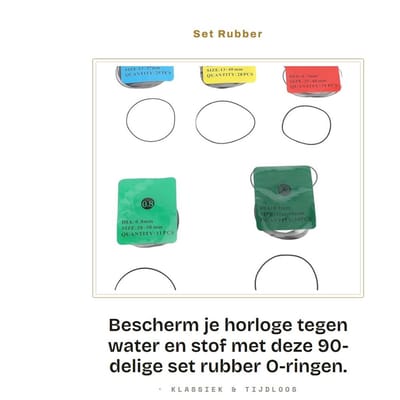 Dailygoods- Horlogeafdichtingen 90 Stuks - Waterdichte O-Ringen - Rubber Vervangingsset - Horlogeafdichtingen - Diverse Maten - Bescherming tegen Water en Stof - Horlogeonderdelen