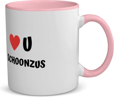 Akyol - love u schoonzus koffiemok - theemok - roze - Zus - de liefste schoonzus - verjaardag - cadeautje voor zus - zus artikelen - kado - geschenk - 350 ML inhoud