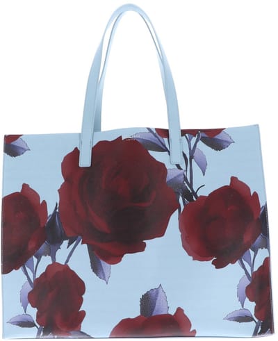 Ted Baker handtas schoudertas Emberli Extra Large Rose Print Icon Bag Mid-Blue veelkleurig