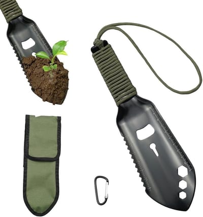 7-in-1 Camping Schep voor Outdoor Activiteiten, Ultralichte Tuinschep, Survival Gereedschap en Backpacking Trowel voor Avontuurlijke Kampeerders
