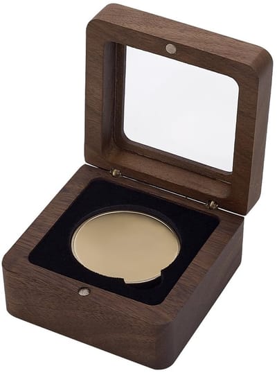 Allecto - Houten Uitdaging Munt Presentatie Box - Medaille Display Case - Zwart - Munt Opbergdoos met Venster - Geschikt voor Herdenkingsmunten - C...