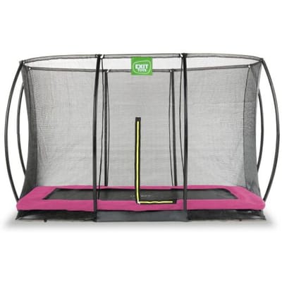 EXIT Silhouette Trampoline 244x366cm - met Veiligheidsnet - Inground - Rechthoekig - Voor Kinderen - Roze
