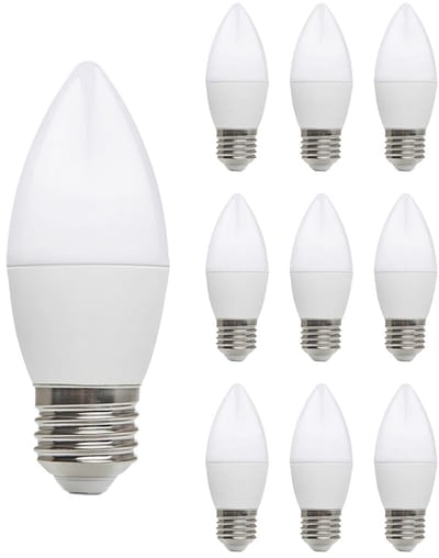Kobi LED Lamp Kaarsvorm E27 8.5W - 806lm - 3000K - 230V - Voor Woonkamer, Plafondlamp of Wandverlichting - 10 stuks