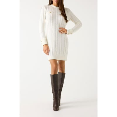 GUESS Ls Cn Elsa Swtr Dres Cream White Maat: S | Mini Jurken Outlet | Dames | Wit