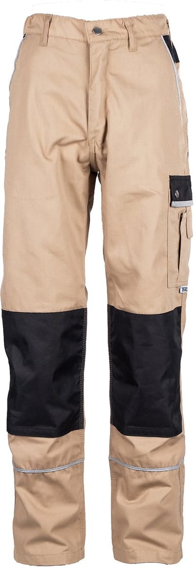 TMG STYLE WORK KHAKI Werkbroek HEREN Veiligheidsbroek Khaki – Korte Beenlengte (73 cm) – Met Kniezak - Cordura Versterkt - Ademend