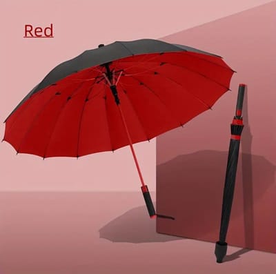 Bovista Moderne Golf Paraplu - Stormparaplu - Opvouwbaar - Windproof - Stormproef - UV Bescherming - Umbrella - Draagbaar - Rood