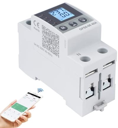 63A Wifi Schakelaar met Overspannings- en Overstroombeveiliging - Slimme Meter Functie, 230V AC, Zelfherstellend