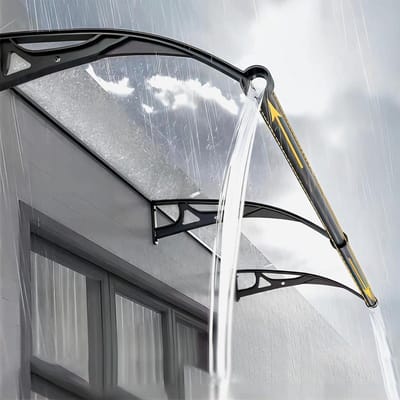 Regen Luifel - Buiten Scherm - Toegang Beschermen - Stevig Aluminium Frame - 80x240cm - Grijs