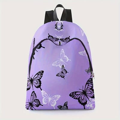 Rugzak Dames | Paarse vlinder rugzak | Dames rugtas | 20 Liter | Rugzak voor school, werk of dagje weg | Vlinderpatroon | Rugzak meisje | Mooie rugzakken met vlinders