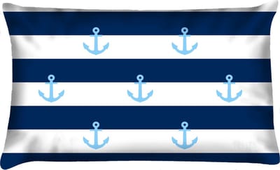 Sierkussen - Buitenkussen Bloed Waterafstotend Bootkussen Streep Ankers - Blauw - 60 Cm X 40 Cm