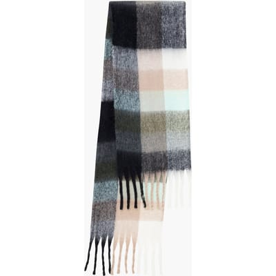 French Connection Super Soft Check Scarf Multi Gry/cream/mint Maat: OS | Sjaals Outlet | Dames | Grijs
