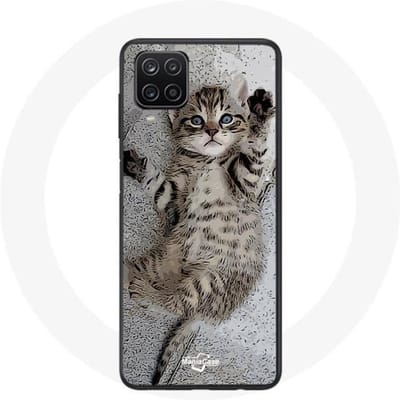 Samsung Galaxy A12 hoesje Bengaalse kitten slaapt