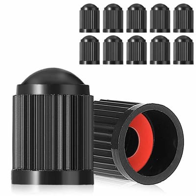Dailygoods- Ventieldoppen 10 stuks - ABS - Glanzend gelakt - Universeel - Afdichtring - Luchtdicht - Bescherming tegen luchtverlies - Autoventieldoppen