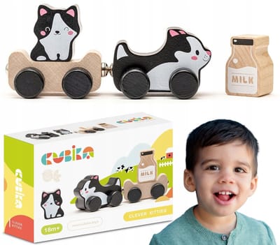 Cubika Houten Magnetische Trein met Vloer - 18m+