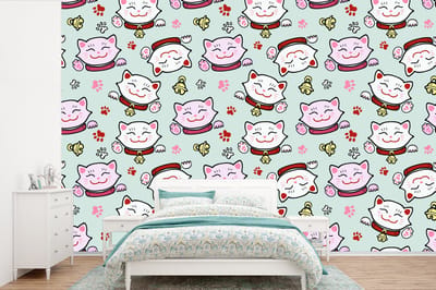 Behang - Fotobehang Kat - Huisdieren - Patroon - Breedte 360 cm x hoogte 240 cm
