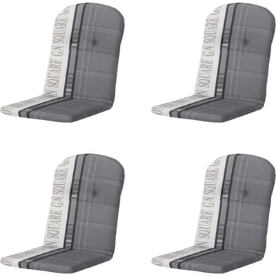 Madison - Kuipstoelkussen Hoge Rug Madison garden grey - Ca. 96x45 cm - Set van 4