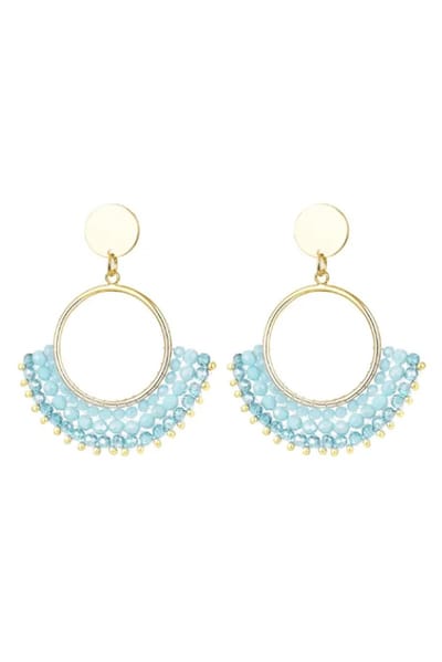 Oorbellen - Oorhangers - Waaier - Blauw