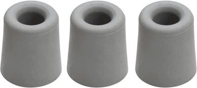 Benson Deurbuffers / deurstoppers rubbers - 3x - grijs - 48 x 37 mm - met schroefbevestiging