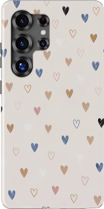 Tough Hoesje met Hartjes Samsung Galaxy S25 Ultra | Little Love Tough Case Geschikt voor Mag | Hartjes Print Backcover Samsung Galaxy S25 Ultra Heart Harmony