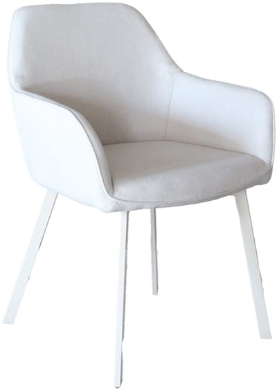 SET DEAL: 4 stuks Eetkamerstoel met armleuning beige linnen stof Maris eetstoel zetel