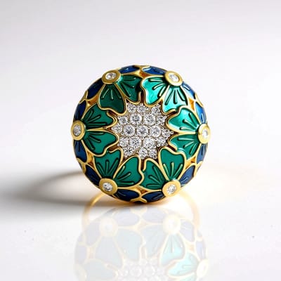 Cavill - 925 Sterling Zilver Ring - Verstelbare Zilveren Ring met Ronde Zirkonia 0,8 ct Cambodja - Bloemmotief & Kleurige Emaille - Elegante Damesring