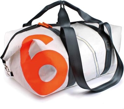 Sporttas XL - Grote rugzak - Weekendtrip - Gerecycled zeildoek - 90 liter - Wit met neon