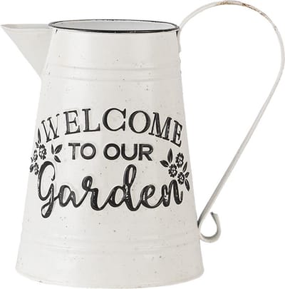 Clayre & Eef Decoratie Kan 26x17x25 cm Wit Metaal