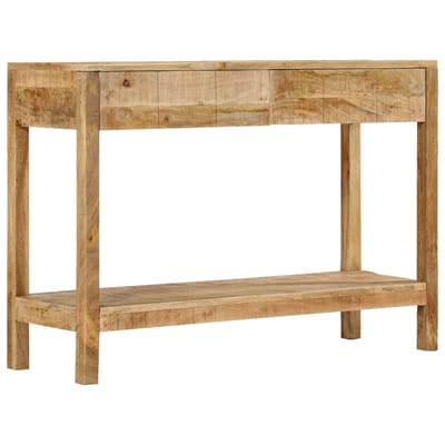 vidaXL - Wandtafel - met - 2 - lades - 110x35x75 - cm - massief - mangohout