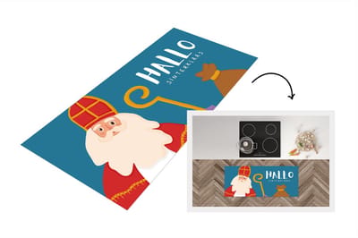 Keukenloper - Loper keuken - Sinterklaas - Sint - Quotes - Hallo Sinterklaas - 120x50 cm - Keukenloper vinyl