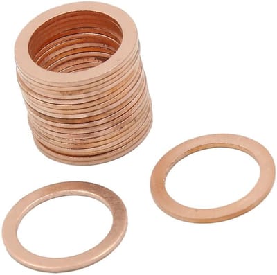 Dailygoods- Sluitring M15 x 20 mm x 1 mm - Koperen Afdichtring - Set van 20 - Duurzaam - Hoogspanningsbestendig - Geschikt voor Voertuigen