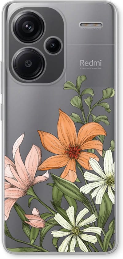 Case Company® - Hoesje geschikt voor Xiaomi Redmi Note 13 Pro plus hoesje - Floral bouquet - Soft Cover Telefoonhoesje - Bescherming aan alle Kanten en Schermrand