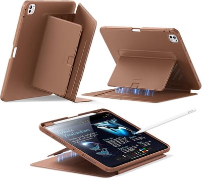 ESR Hoes Geschikt voor iPad Pro 11 (2024 / 2025) - Flip Magnetic Book Case - Beschermhoes met Multi-Angle Standaard - Sleep/Wake - Pen Houder - Bruin