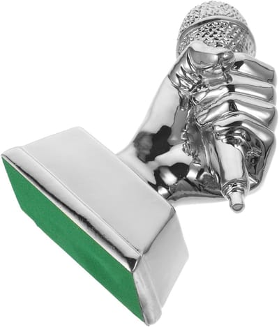 Trofee - Prijs Decoratie - Muziek Competitie - Microfoon Ontwerp - 13.5 x 9 x 5 cm - Zilver