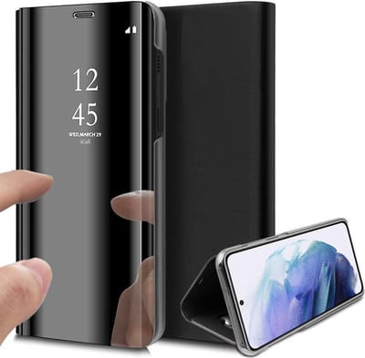 Hoesje geschikt voor Samsung Galaxy S21 Plus - Book Case Spiegel Zwart