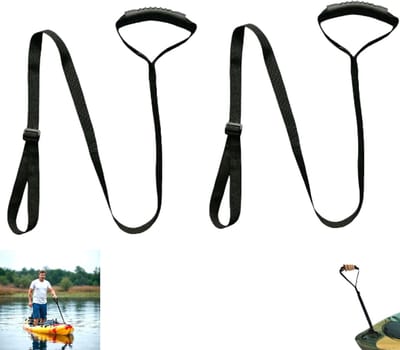 2 stuks - Kajak sleepkabel - Steunriem voor staan ​​ - Kajak accessoires - Sleephendel - Peddel sleepkabel - Kano sleephendel - Zwart - 90-150cm - Geschikt voor kajakkers,Paddleboard, kano, peddel sleepkabel